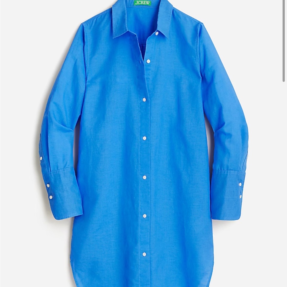 J. Crew Linen and Cotton Button-Front Swim Coverup